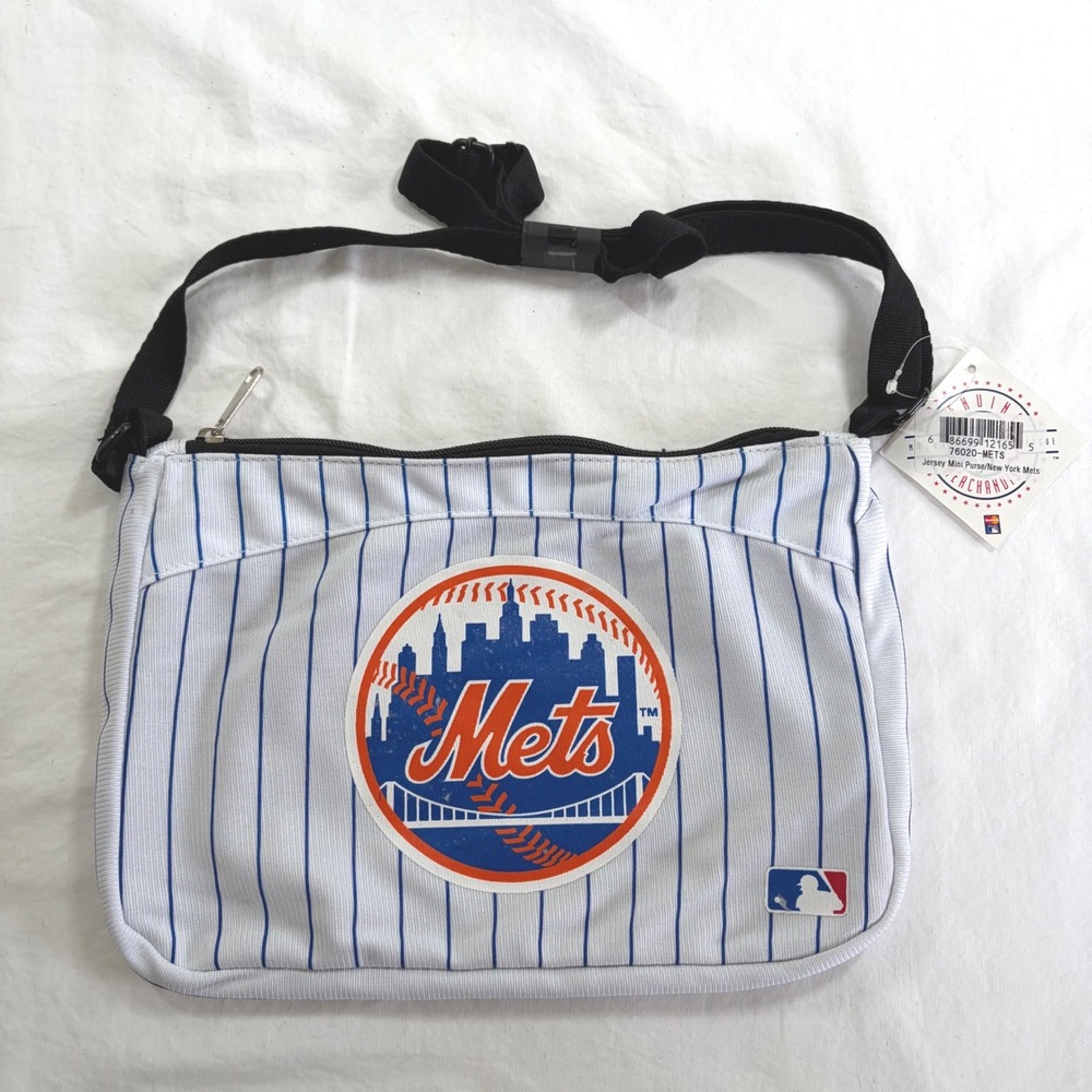 New York Mets MLB Jersey Mini Purse Pinstripe Crossbody Bag Pro-FAN-ity METS